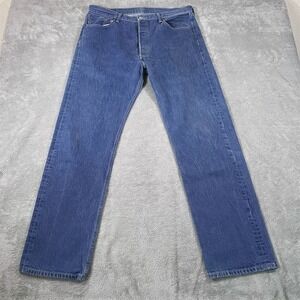 Levi's Jeans Mens 36x36 (Fits 36x32) Blue 501XX Straight Leg Medium Wash Denim